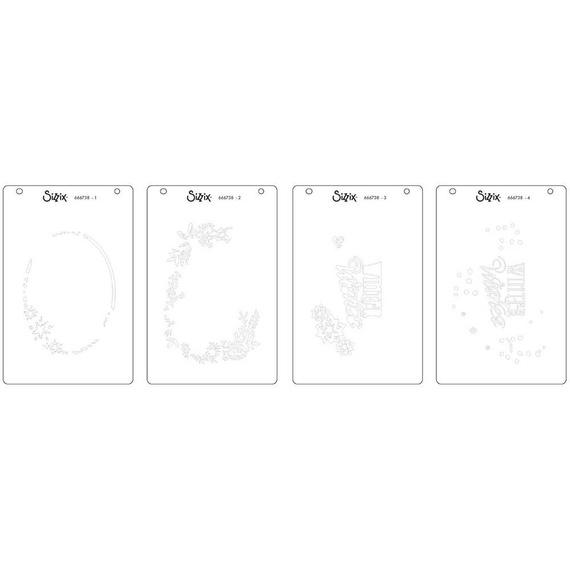 Szablony warstwowe mix media Layered Stencils - Sizzix - Winter Wishes #3