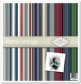 Zestaw papierów do scrapbookingu 30x30 - Retro stripes paski stare zdjęcia