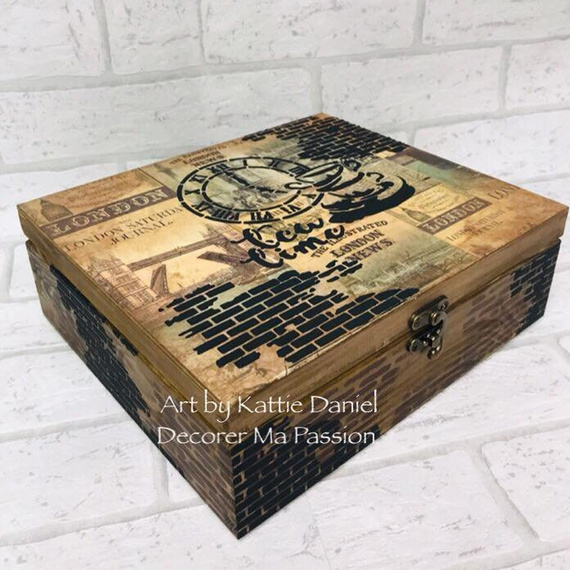 Maska / szablon 16x16cm - Tea Time, zegar