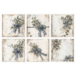 Zestaw papierów ryżowych - świąteczne bukiety - Itd Collection - RSM182 - Itd Collection