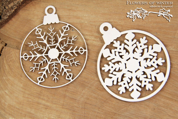 Tekturka - Flowers of Winter - 2 warstwowa bombka