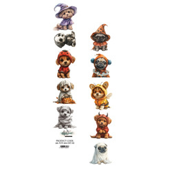 Papier do scrapbookingu 5x30 pasek - Alchemy of Art - Trick or treat - Happy Halloween zwierzaki