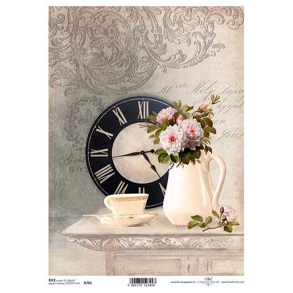 Papier ryżowy A4 do decoupage ITD-R0761 czas na herbate
