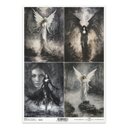 Papier ryżowy do decoupage A4 - anioły anielice - R2535 - Itd Collection