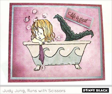 Stempel - Penny Black - Mermaid bath syrenka w wannie