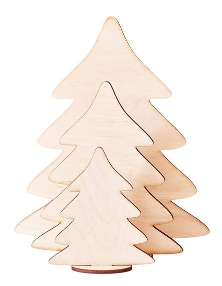 Drewniana Choinka stojąca z podstawką 20cm Decor