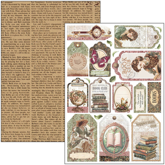 Zestaw papierów do scrapbookingu A4 - Ciao Bella - Book Lover