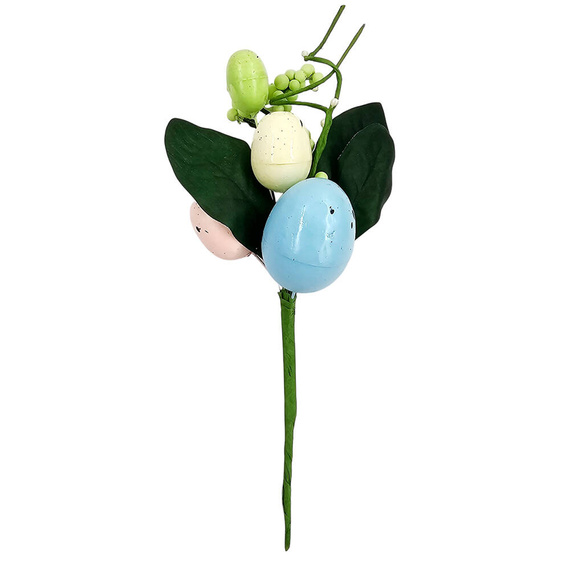 Dekoracyjna gałązka z kolorowymi jajkami - dekoracja Wielkanoc - 23 cm