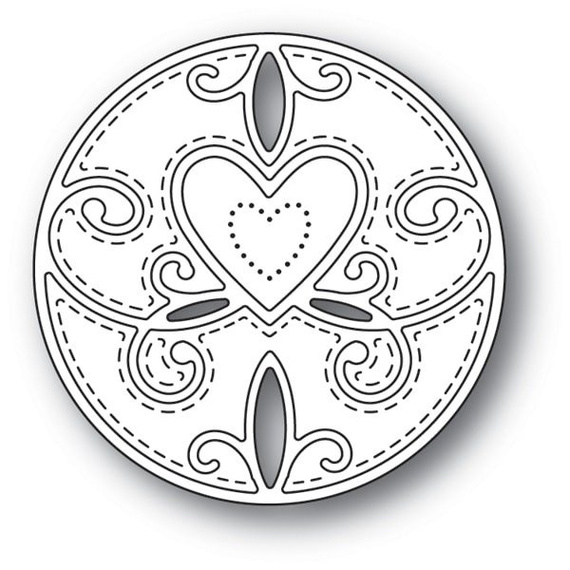 Wykrojnik - Memory Box - Scroll Heart Circle koło z sercem