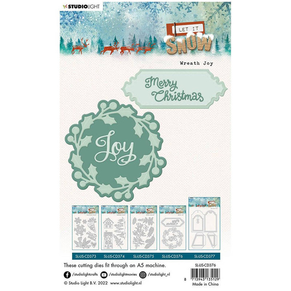 Wykrojnik - StudioLight - Kranz Joy Let it Snow Girlande, wianek etykietka