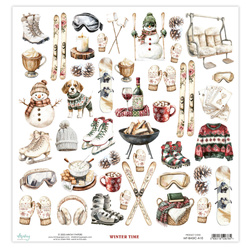 Papier z elementami do scrapbookingu 30x30 - Mintay - Winter Time