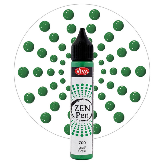 Farba z aplikatorem do robienia kropek Zen Pen - Viva Decor - Zielony