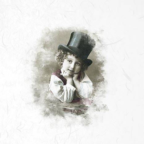 Zestaw papierów ryżowych - ITD RSM021 6szt retro portrety chłopców