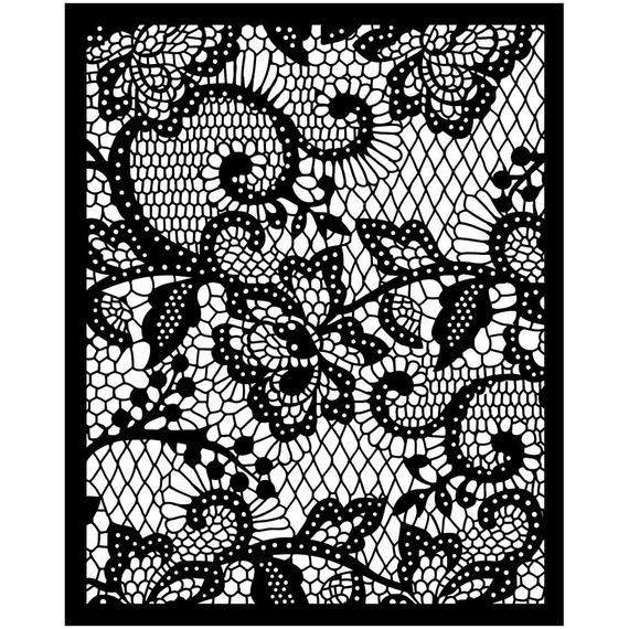Szablon mix media 3D 20x25cm - Quiet Days Kwiatowa koronka - Stamperia