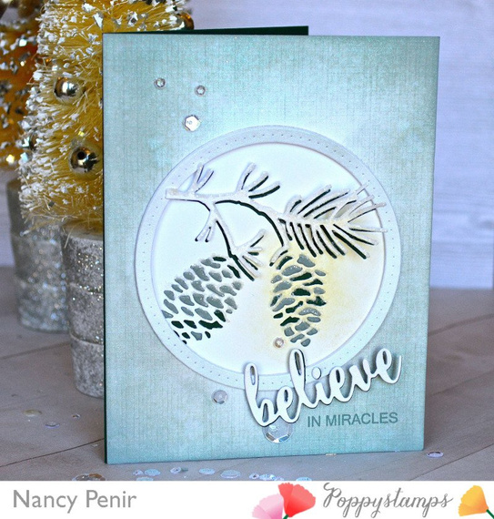 Wykrojnik - Poppystamps - Believe Loose Script