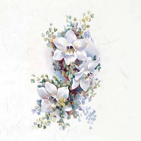 Zestaw papierów ryżowych - ITD RSM074 żonkile, narcyzy, margerytki