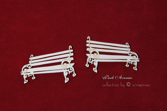 Tekturka Ławki małe zestaw - Park Avenue - Scrapiniec