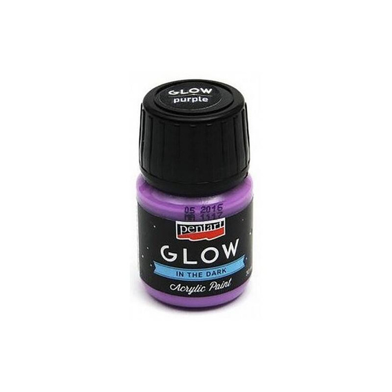Farba akrylowa świecąca w ciemności Glow lila 30 ml - Pentart