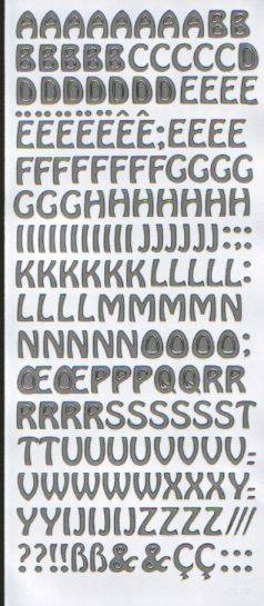 Naklejka ozdobna - litery srebrne