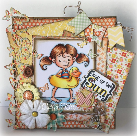 Stempel - Whimsy Stamps - Swimmer Girl KHB106 dziewczyna w kole ratunkowym