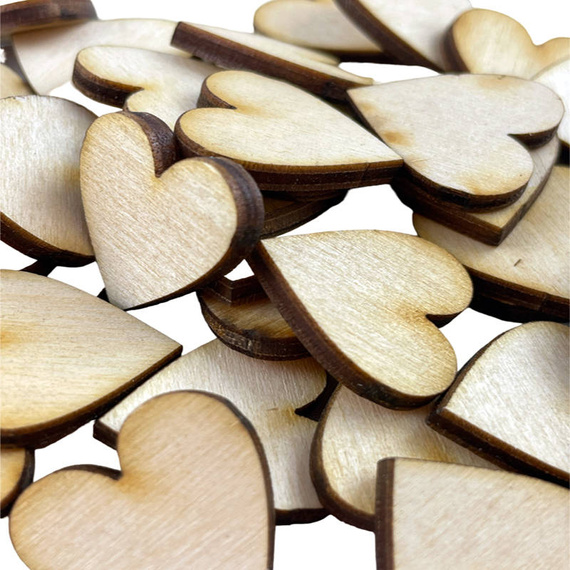 Drewniane serduszka do Decoupage 2cm - 50 sztuk