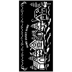 Szablon mixed media 3D 12x25 cm - Candy Christmas - zimowa wioska - Stamperia