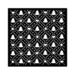 Szablon mix media 3D 18x18cm - Candy Christmas - wzorek choinki - Stamperia