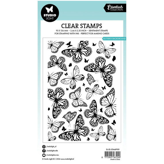 Stempel przezroczysty - Studio Light - Butterflies background tło z motyli