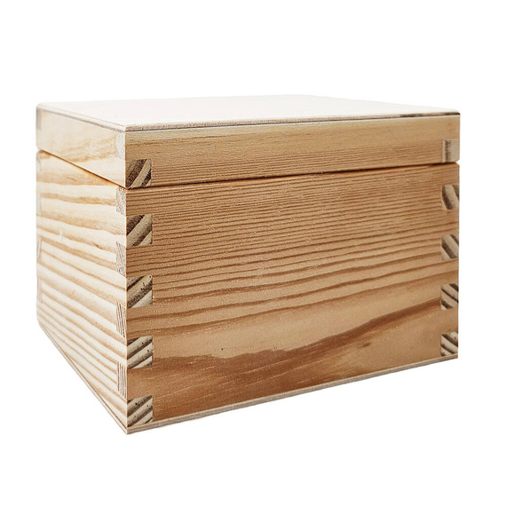 Drewniane pudełko na biżuterię - szkatułka sosnowa do decoupage 14,5×12 ×10 cm