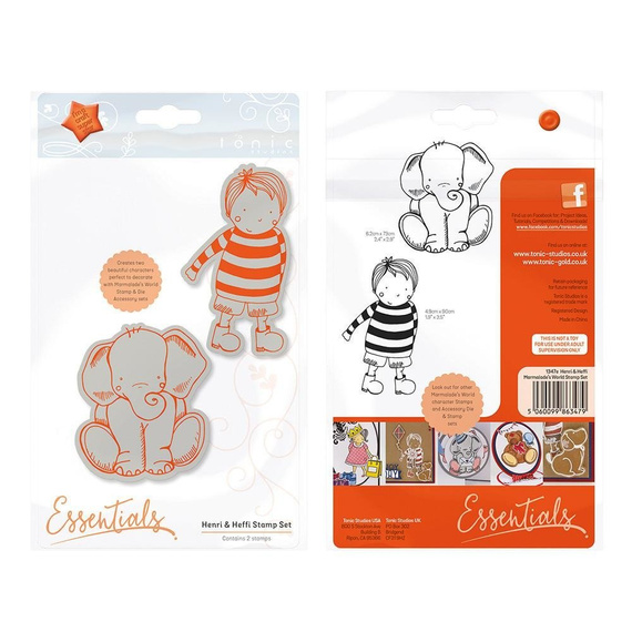 Stempel - Tonic Studios - Henri & Heffi - chłopiec i słonik