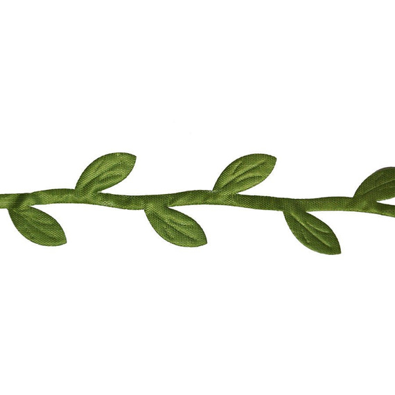 Tasiemka z listkami zielony - 3m