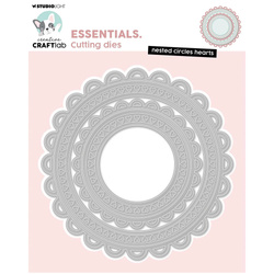 Wykrojnik do papieru - StudioLight - Nested circles hearts ramka z serduszkami