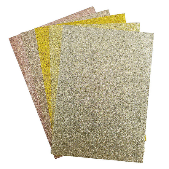 Papier brokatowy A4 mix złoty 210g - 5szt