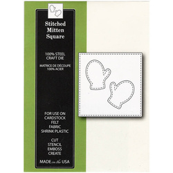 Wykrojnik - Poppystamps - Stitched Mitten Square / kwadrat rękawiczki