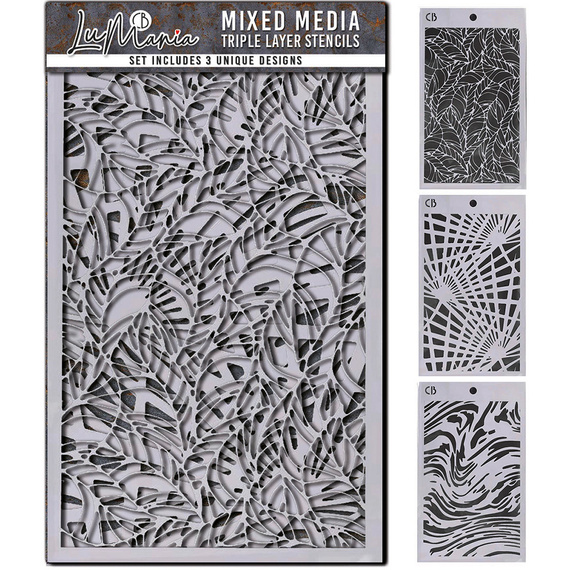 Szablon Mixed Media Triple Layer Stencil LaMania 3 wzory - Ciao Bella - Zestaw 2