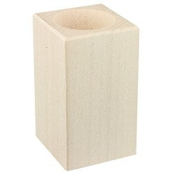 Świecznik drewniany kwadratowy wysokość 10 cm