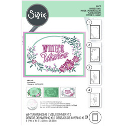 Szablony warstwowe mix media Layered Stencils - Sizzix - Winter Wishes #3