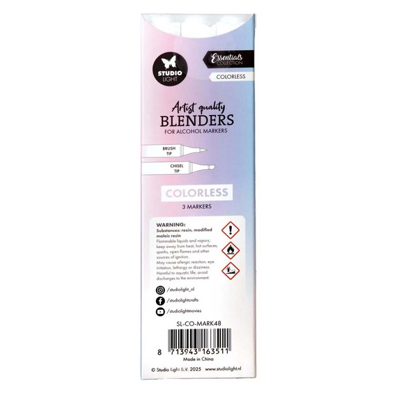 Markery alkoholowe dwustronne Colorless Blenders Essentials nr 48 - Studio Light - 3 szt.