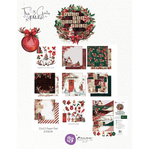 Zestaw papierów do scrapbookingu 30x30 - Prima - From the North Pole