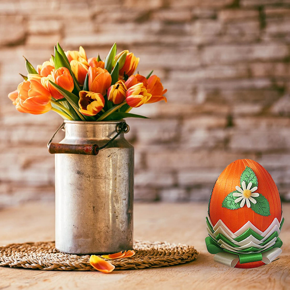 Zestaw kreatywny Wielkanoc - jajka styropianowe, wstążki, cekiny