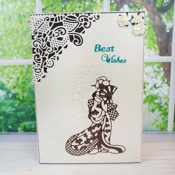 Wykrojnik - Tattered Lace - Oriental Lady gejsza geisha