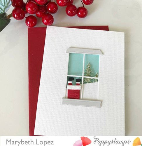 Wykrojnik - Poppystamps - Santa Chimney Mikołaj w kominie