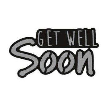 Wykrojnik - Marianne Design - Get Well Soon CR1318 napis życzenia zdrowia