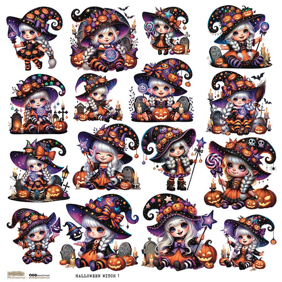 Naklejki - ScrapLove - Halloween Witch 1 czarownice