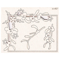 Tekturka - Mistletoe - prostokątna ramka - Scrapiniec - jemioła