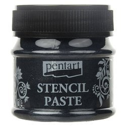Pasta do szablonów Stencil Paste 50ml metaliczna czarny diament - Pentart