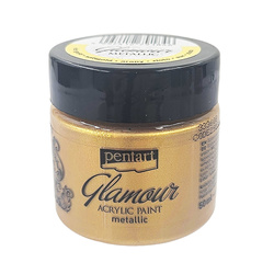 Farba akrylowa Glamour - Pentart - metaliczne złoto 50ml
