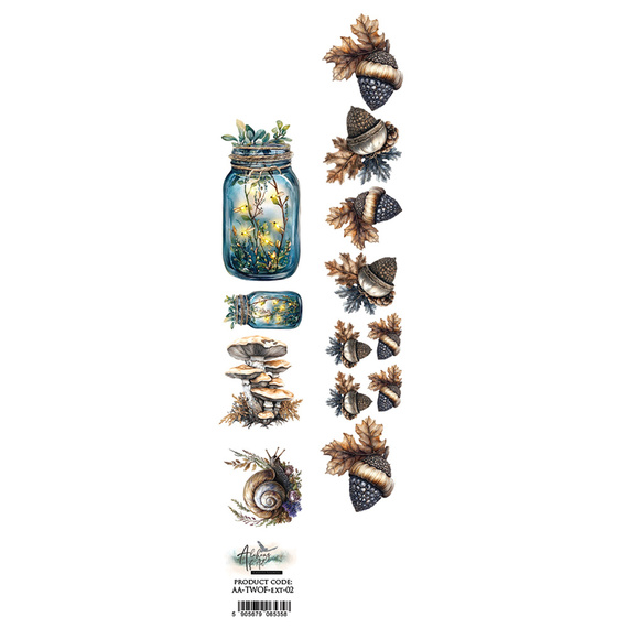Papier do scrapbookingu 5x30 pasek - Alchemy of Art - The world of fairies żołędzie 