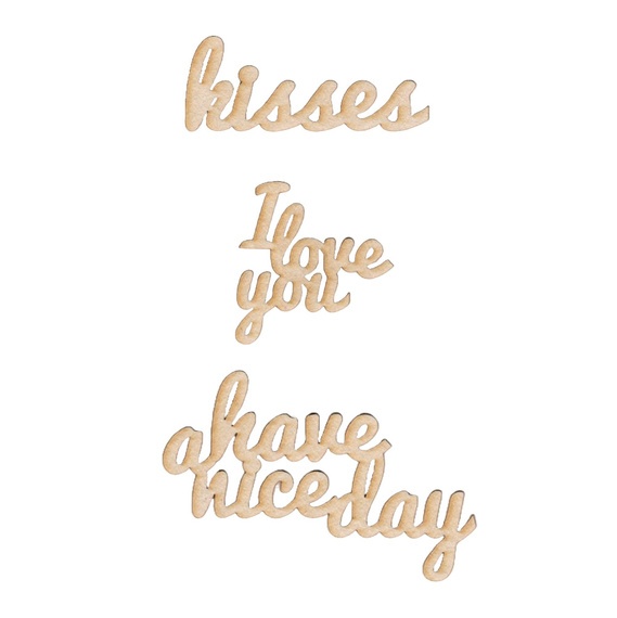 WALENTYNKI 2019 - zestaw napisów "I love you" - Wycinanka