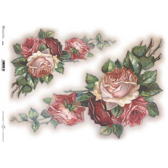 Papier ryżowy do decoupage A3 ITD-014L, róże